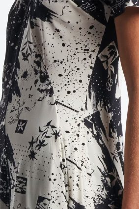 High Mesmerize Tulip Dress Black Splash Floral