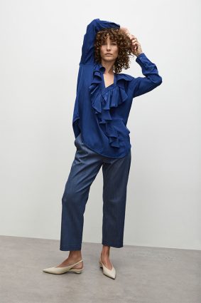 Mela Purdie Wrap Ripple Blouse Orient