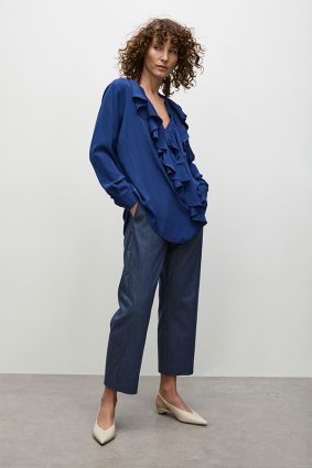 Mela Purdie Wrap Ripple Blouse Orient