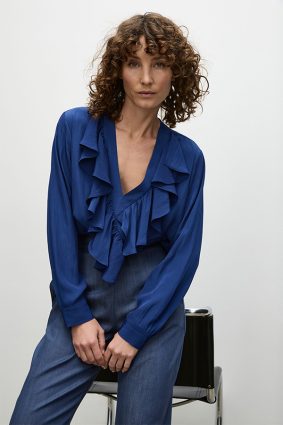 Mela Purdie Wrap Ripple Blouse Orient