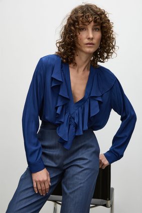 Mela Purdie Wrap Ripple Blouse Orient