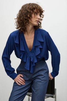 Mela Purdie Wrap Ripple Blouse Orient