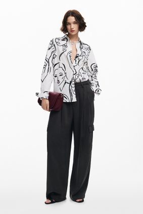 Desigual Shirt Blanco Digital Print