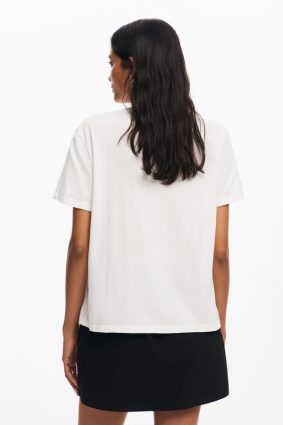 Desigual T-Shirt Blanco Flower Print