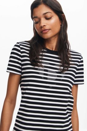 Desigual T-Shirt Blanco Lino