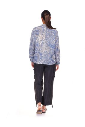 Johnny Was Martijn Shirt Denim Embroidery Denim Emb