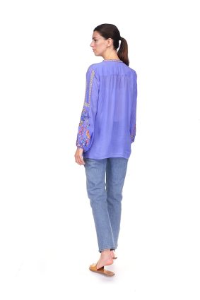 Johnny Was Tamara Blouse Baja Blue Bjb