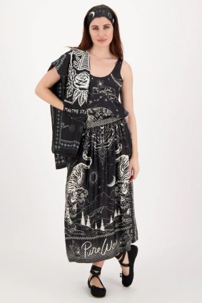 Me369 Vanessa Printed Midi Skirt Magic