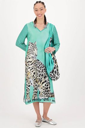 Me369 Violet V-Neck T-Dress Safari