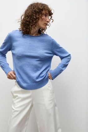 Mela Purdie Roll Sweater Chambray Marl