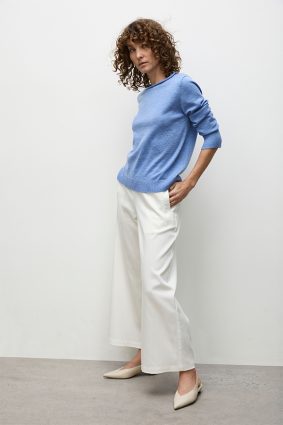 Mela Purdie Roll Sweater Chambray Marl