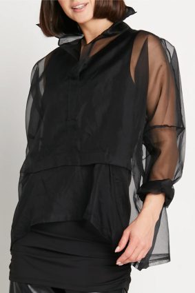 Planet Organza Buccaneer Top Black