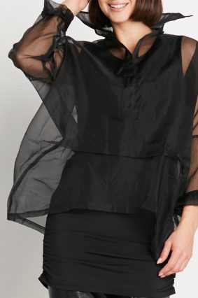 Planet Organza Buccaneer Top Black