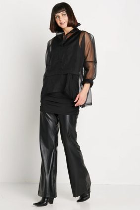 Planet Organza Buccaneer Top Black