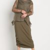 Planet Organza Cowl Neck Top Loden