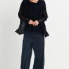 Planet Organza Cowl Neck Top Black