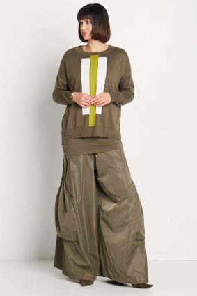 Planet Pima Cotton Highway Crewneck Sweater LODEN_GUACAMOLE_WHITE