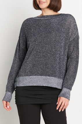 Planet Pima Cotton Metallic Seed Stitch Black_Silver