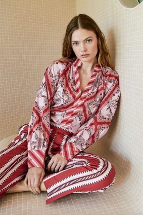 The Dreamer Label Chloe Dahlia Blouse Red