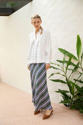 The Dreamer Label Skye linen Blouse White