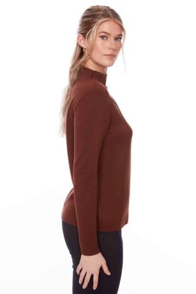 UP! Butter Turtleneck Top Truffle