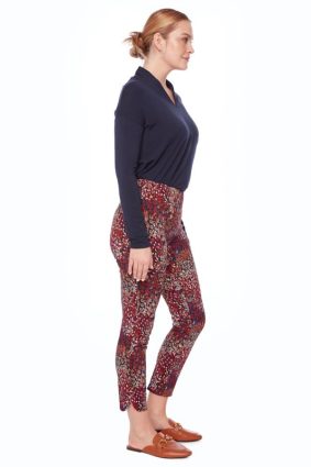 UP! Cranberry Petal-Slit Techno Ankle Pant Cranberry