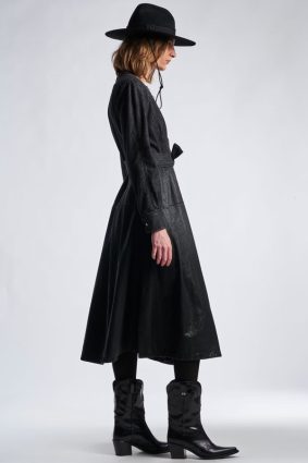 High Delight Denim Shirt Dress Black