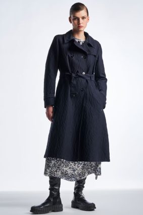 High Opinion Trench Coat Navy Blue