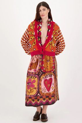 Me369 Etta Short Cardigan Sunset