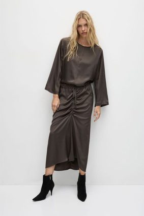 Mela Purdie LS slice Neck Plaza Top Leather