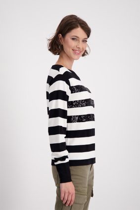 Monari Round Neck Jersey Schwarz Stp