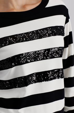 Monari Round Neck Jersey Schwarz Stp