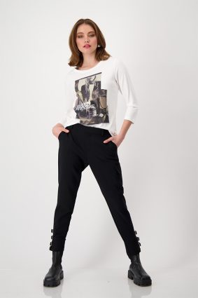 Monari Round Neck T-Shirt Off White