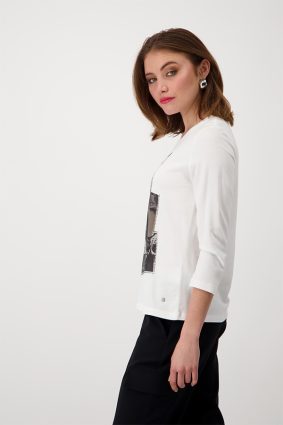 Monari Round Neck T-Shirt Off White