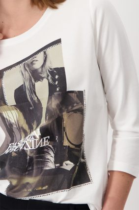 Monari Round Neck T-Shirt Off White
