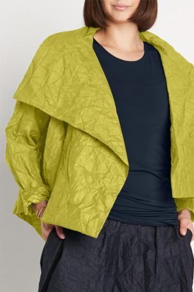 Planet Cropped Asymmetrical Jacket Crushed Guacamole