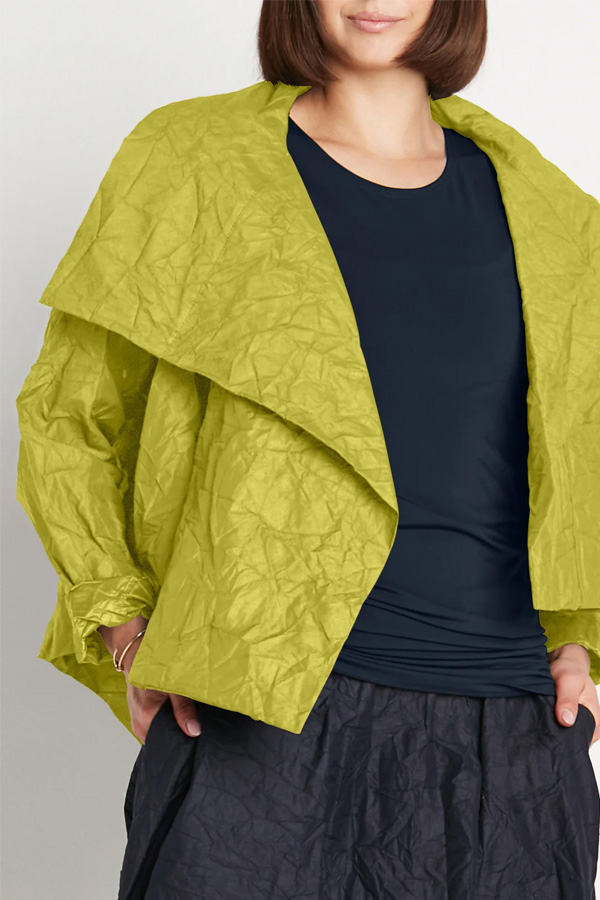 Planet Cropped Asymmetrical Jacket Crushed Guacamole