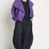 Planet Cropped Asymmetrical Jacket Plum