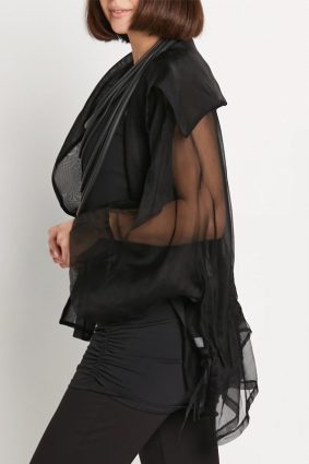 Planet Organza Chic Kimono Black