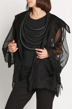 Planet Organza Chic Kimono Black
