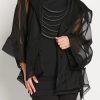 Planet Organza Chic Kimono Black