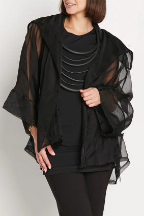 Planet Organza Chic Kimono Black