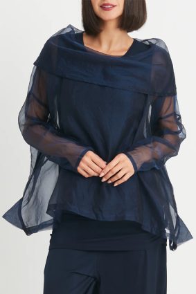 Planet Organza Cowl NeckTop Midnight