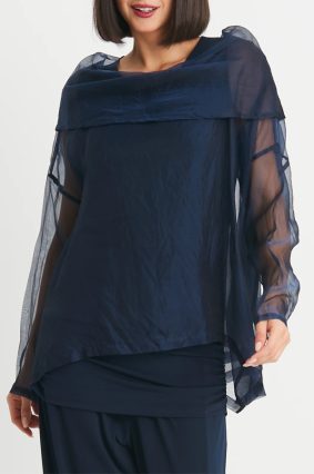 Planet Organza Cowl NeckTop Midnight