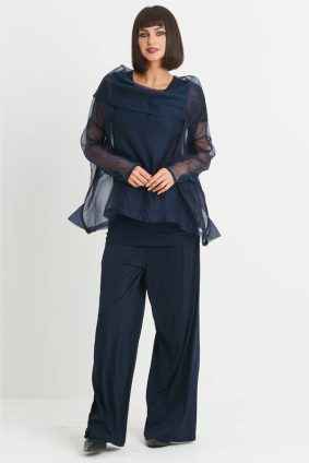 Planet Organza Cowl NeckTop Midnight