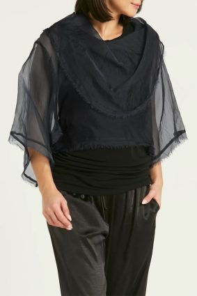 Planet Organza Jackie O Top Black