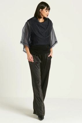 Planet Organza Jackie O Top Black