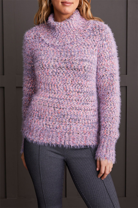Tribal LS Cowl Neck Sweater Orchid
