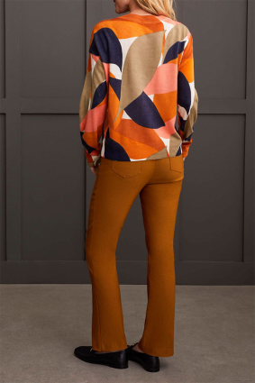 Tribal LS Crew NK Printed Sweater Desertsun