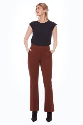 UP! Solid Ponte Bootcut Pant Truffle